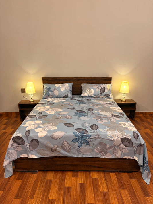 Bloomveil Bed Sheet Minimal Light Gray