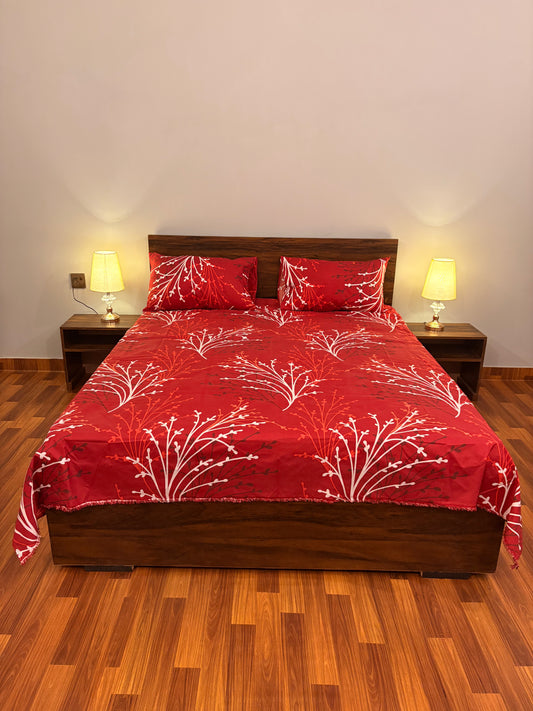 Bloomveil Bed Sheet Classic Red