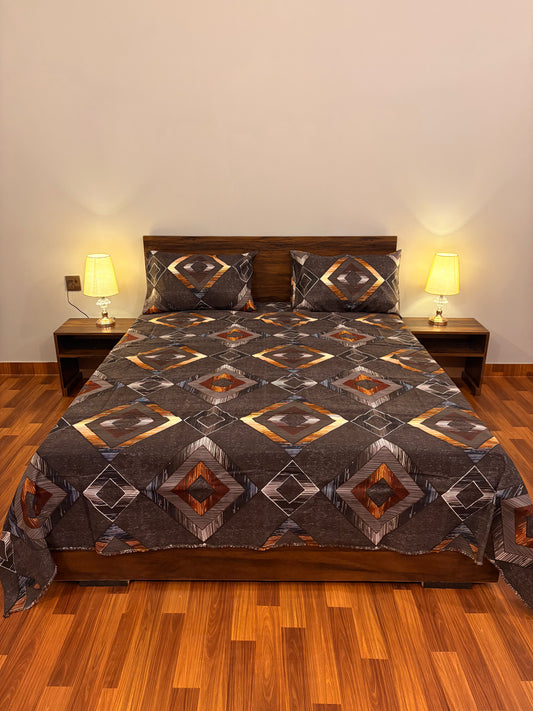 Bloomveil Bed Sheet – Onyx (Bronze)