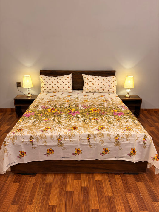 Premium Cotton Bed Sheet Serenade Orchid
