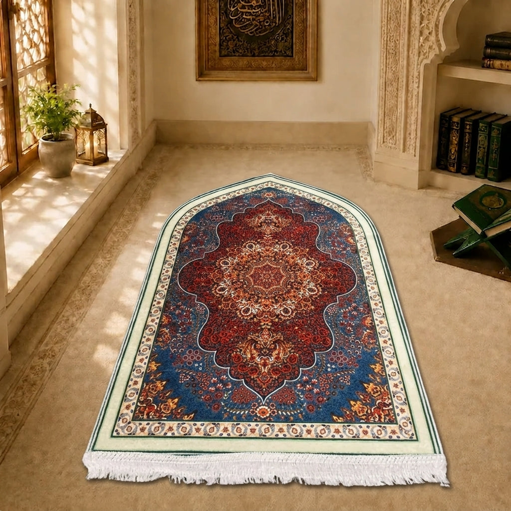 Turkish Prayer Mat - ClassicPersianBlue