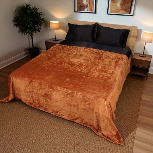 Cloudrest AC Blanket Flannel Double Bed - Golden