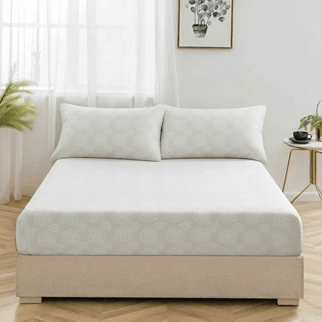 Elegant Fitted Bed Sheet King Size - Cozy Cream