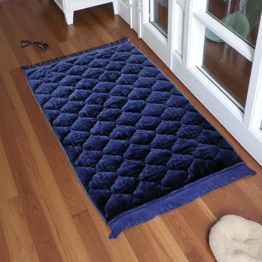 Noor-e-Sukoon Prayer Mat - Navy Blue