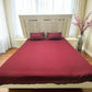 Loompure Cotton 3 Pcs Bed Sheet King Size - cherry