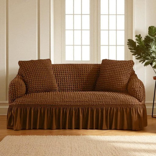 Ottoman Embrace Turkish Sofa Cover - Chocolate Brown