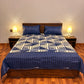 Premium Cotton Bed Sheet Grid Blue