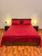 Loompure Cotton Bed Sheet Plain Cherry