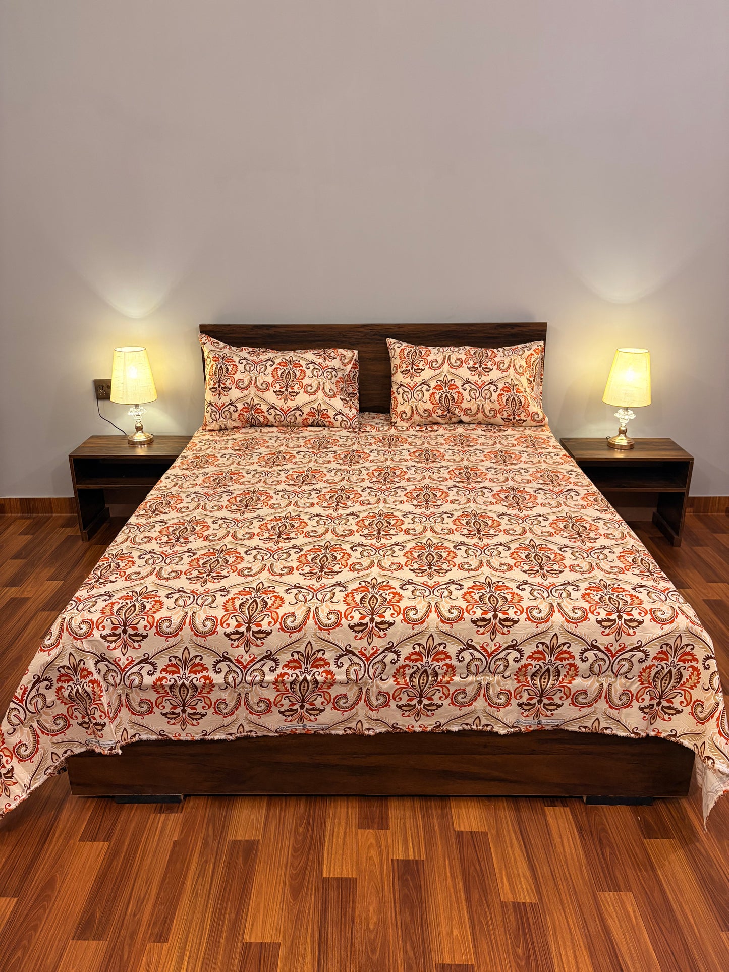 Bloomveil Bed Sheet Crimson Petal Red