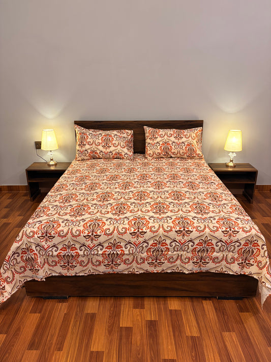 Bloomveil Bed Sheet Crimson Petal Red