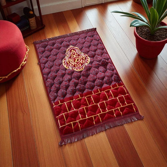 Noor-e-Sukoon Prayer Mat - Deep Maroon