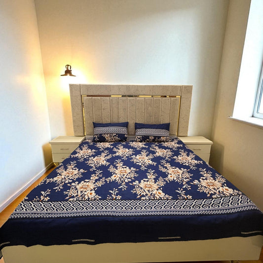 Bloomveil  3 Pcs King Size  Bed Sheet - Night Petal
