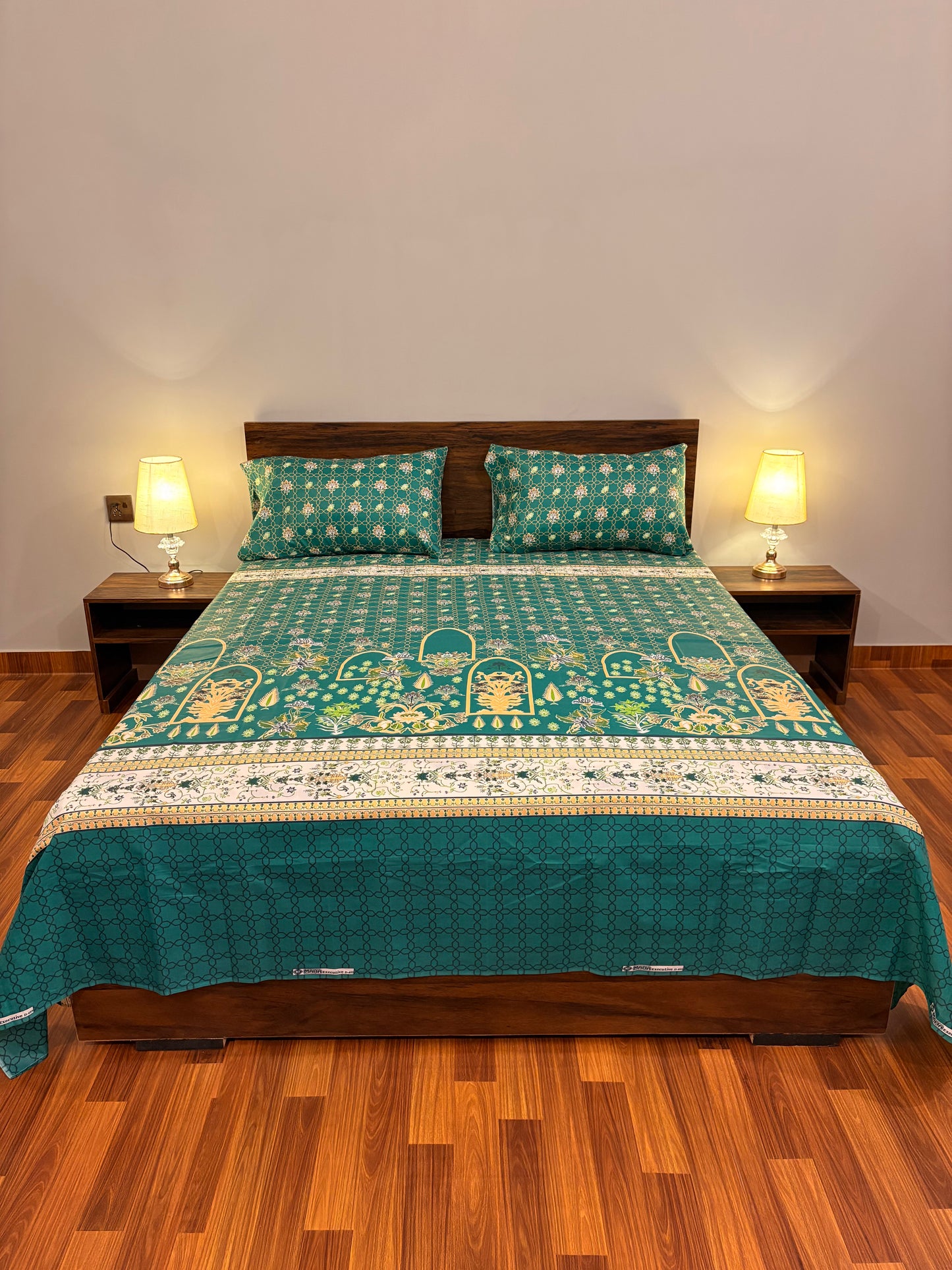 Premium Cotton Bed Sheet Plain Green