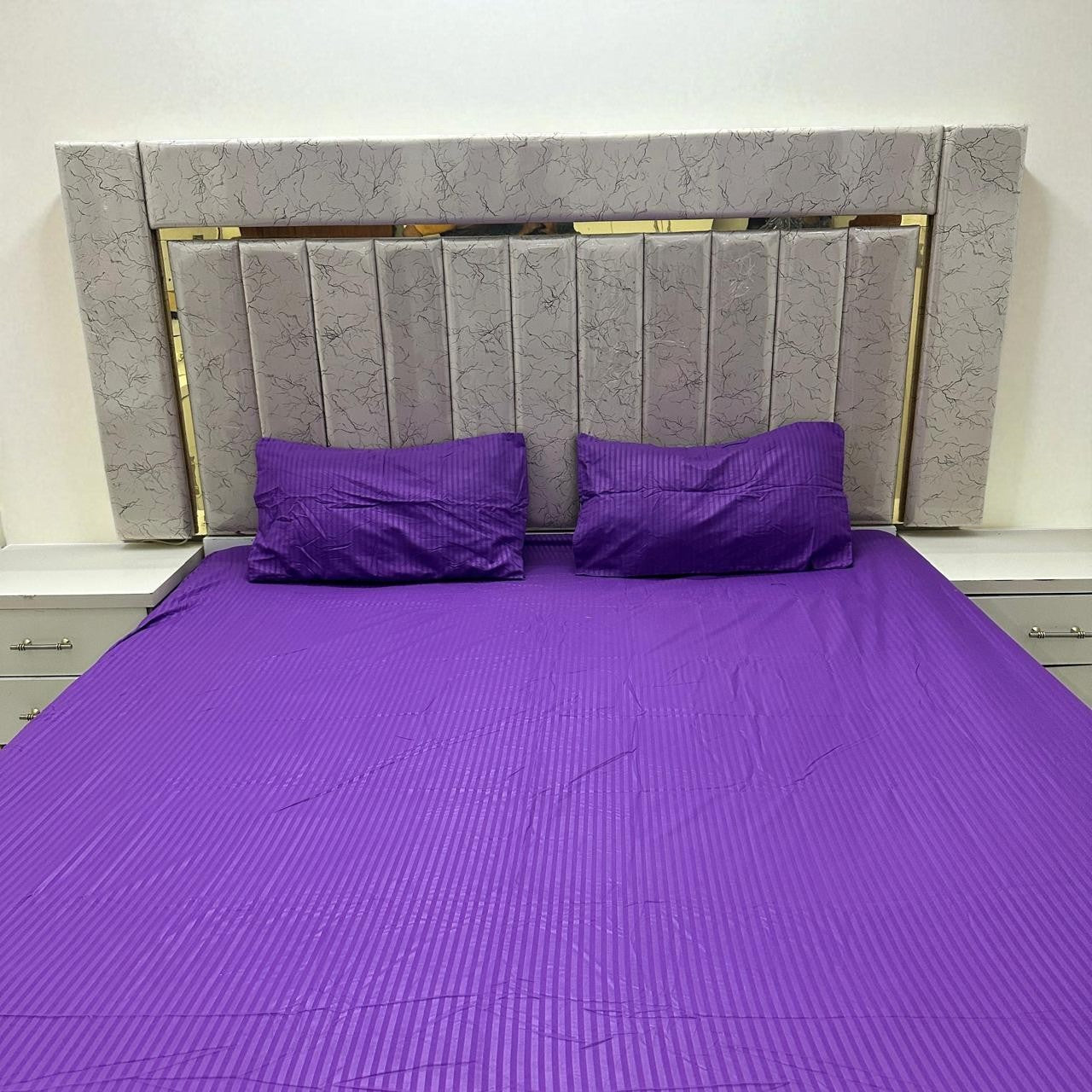 Elegant Fitted Bed Sheet King Size - Purple