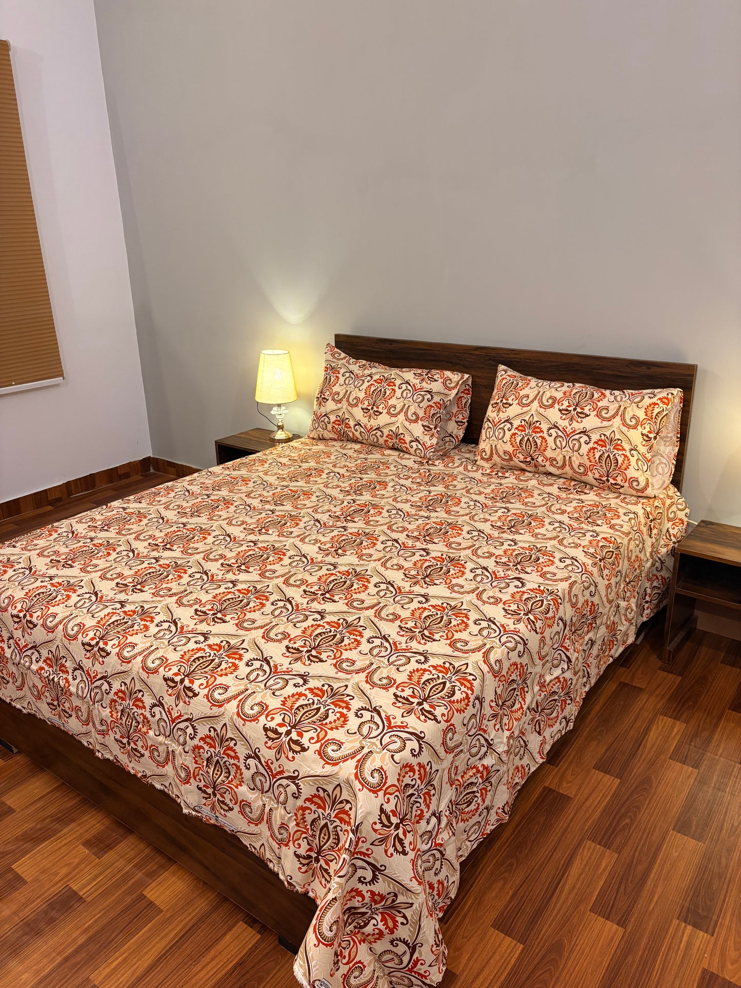 Bloomveil Bed Sheet Crimson Petal Red