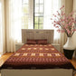 Bloomveil  3 Pcs King Size  Bed Sheet - Brown Rose
