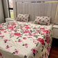 Premium Cotton 3 Pcs Bed Sheets King Size - Beige Rose