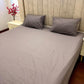 Loompure Cotton 3 Pcs Bed Sheet King Size - Gray