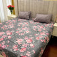Premium Cotton 3 Pcs Bed Sheets King Size - Pink Garden