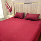 Loompure Cotton 3 Pcs Bed Sheet King Size - cherry