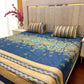 Premium Cotton 3 Pcs Bed Sheets King Size - Gold Indigo