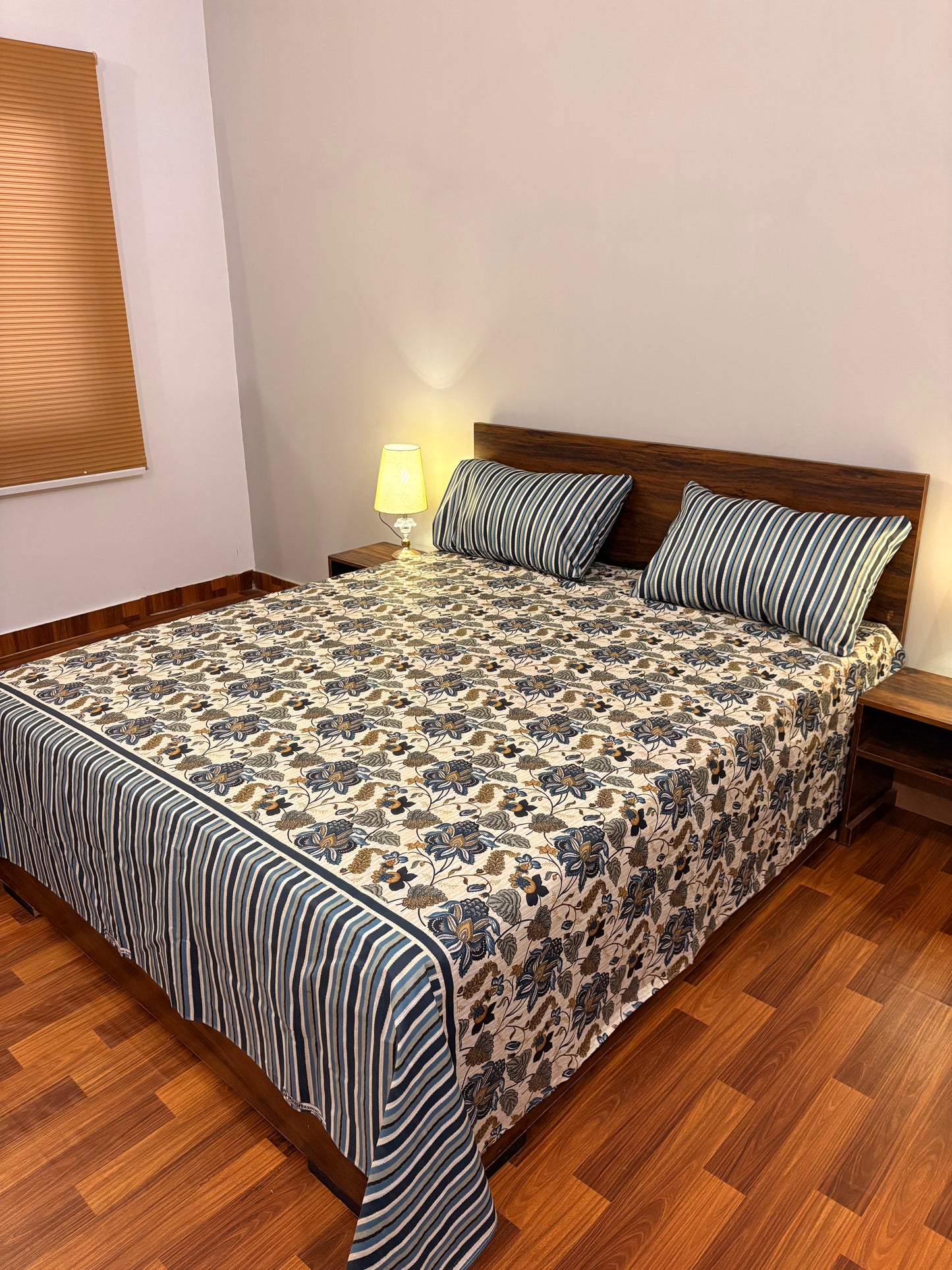 Premium Cotton Bed Sheet Stripe Monet