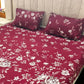 Bloomveil  3 Pcs King Size  Bed Sheet - Ash Petal