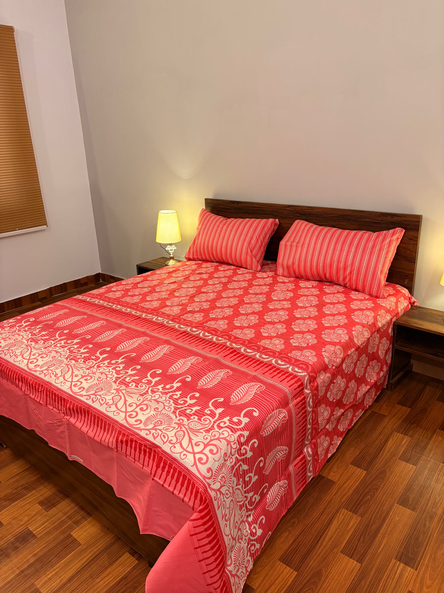 Premium Cotton Bed Sheet Mist Cherry