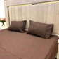 Loompure Cotton 3 Pcs Bed Sheet King Size - Brown