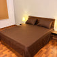 Loompure Cotton Bed Sheet Plain Brown