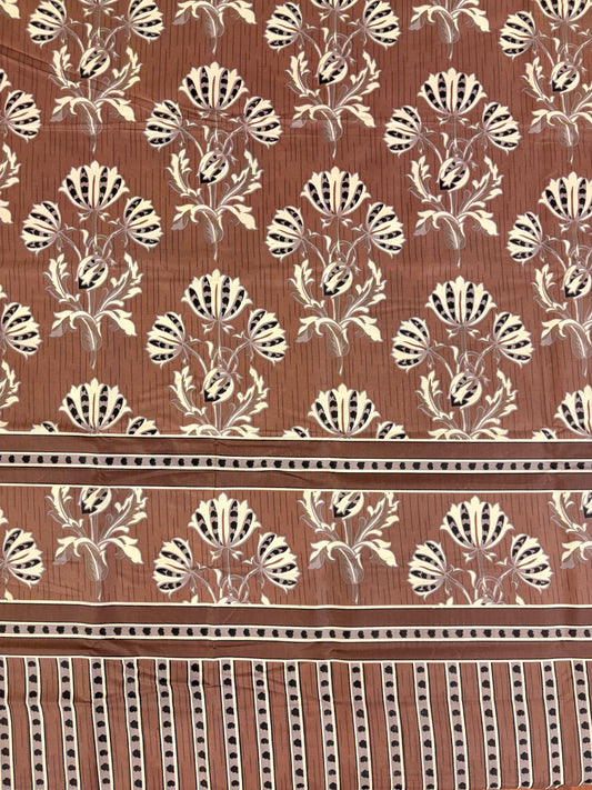 Premium Cotton Bed Sheet Bloom Brown
