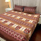 Bloomveil  3 Pcs King Size  Bed Sheet - Brown Rose