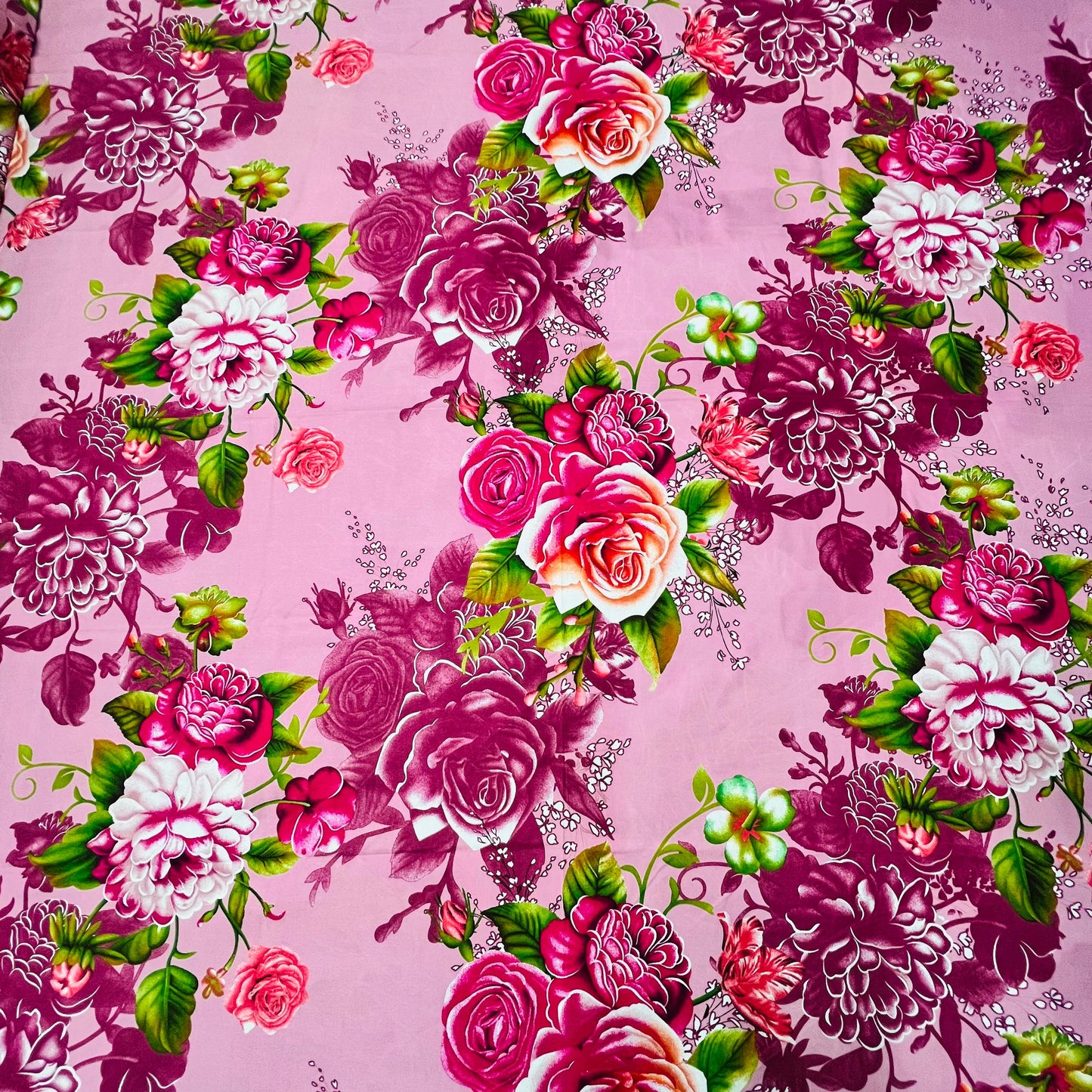 Bloomveil  3 Pcs King Size  Bed Sheet - Rose Pink