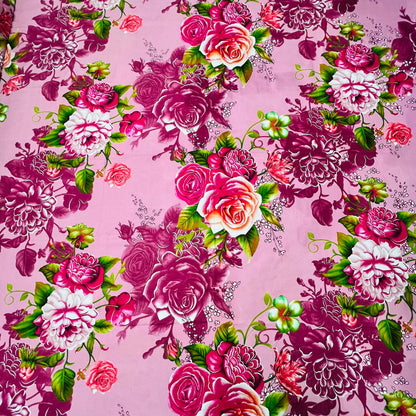 Bloomveil  3 Pcs King Size  Bed Sheet - Rose Pink
