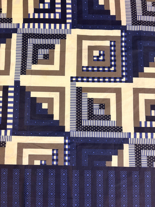 Premium Cotton Bed Sheet Grid Blue