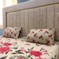 Premium Cotton 3 Pcs Bed Sheets King Size - Beige Rose