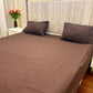 Loompure Cotton 3 Pcs Bed Sheet King Size - Brown