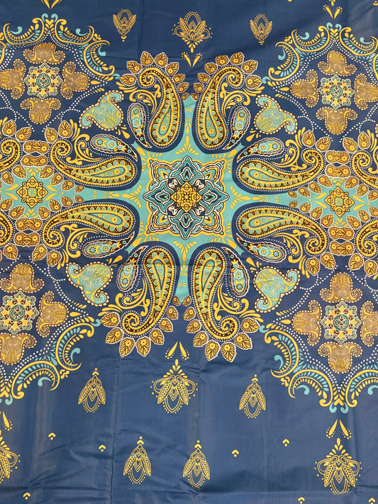 Premium Cotton Bed Sheet Indigo Gold