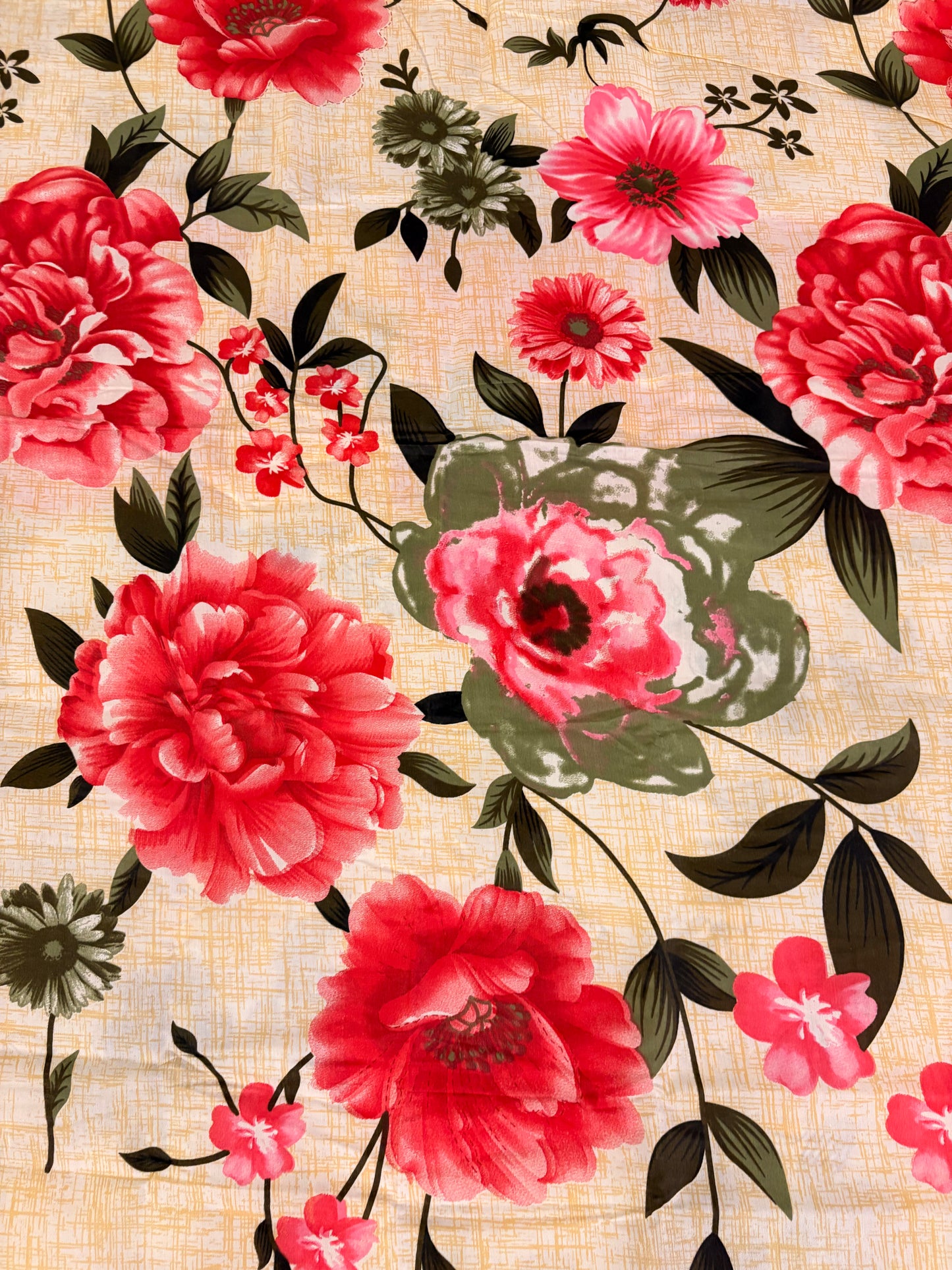 Premium Cotton Bed Sheet – Rose (Beige)