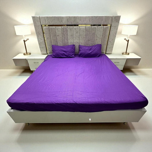 Elegant Fitted Bed Sheet King Size - Purple