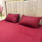 Loompure Cotton 3 Pcs Bed Sheet King Size - cherry