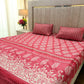 Premium Cotton 3 Pcs Bed Sheets King Size - Cherry Mist