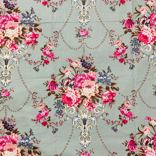 Premium Cotton 4 Pcs Bed Sheets King Size - Roseleaf Charm