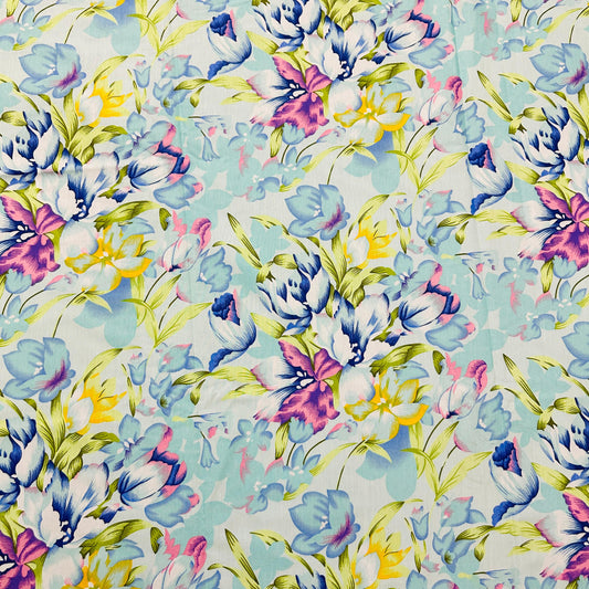 Premium Cotton 4 Pcs Bed Sheets King Size - Sunrise Flora