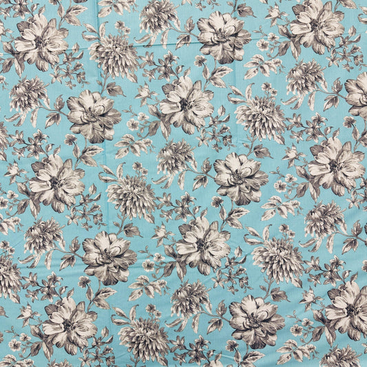 Premium Cotton 4 Pcs Bed Sheets King Size - Charcoal Bloom