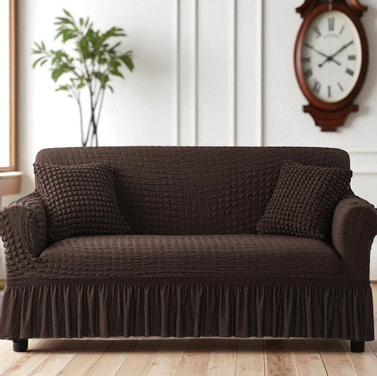 Ottoman Embrace Turkish Sofa Cover - Dark Brown