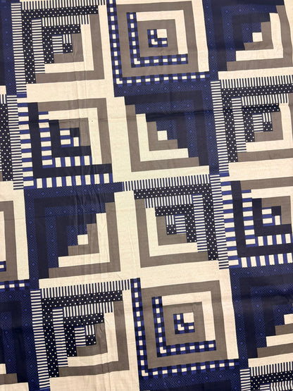 Premium Cotton 3 Pcs Bed Sheets King Size - Blue Grid