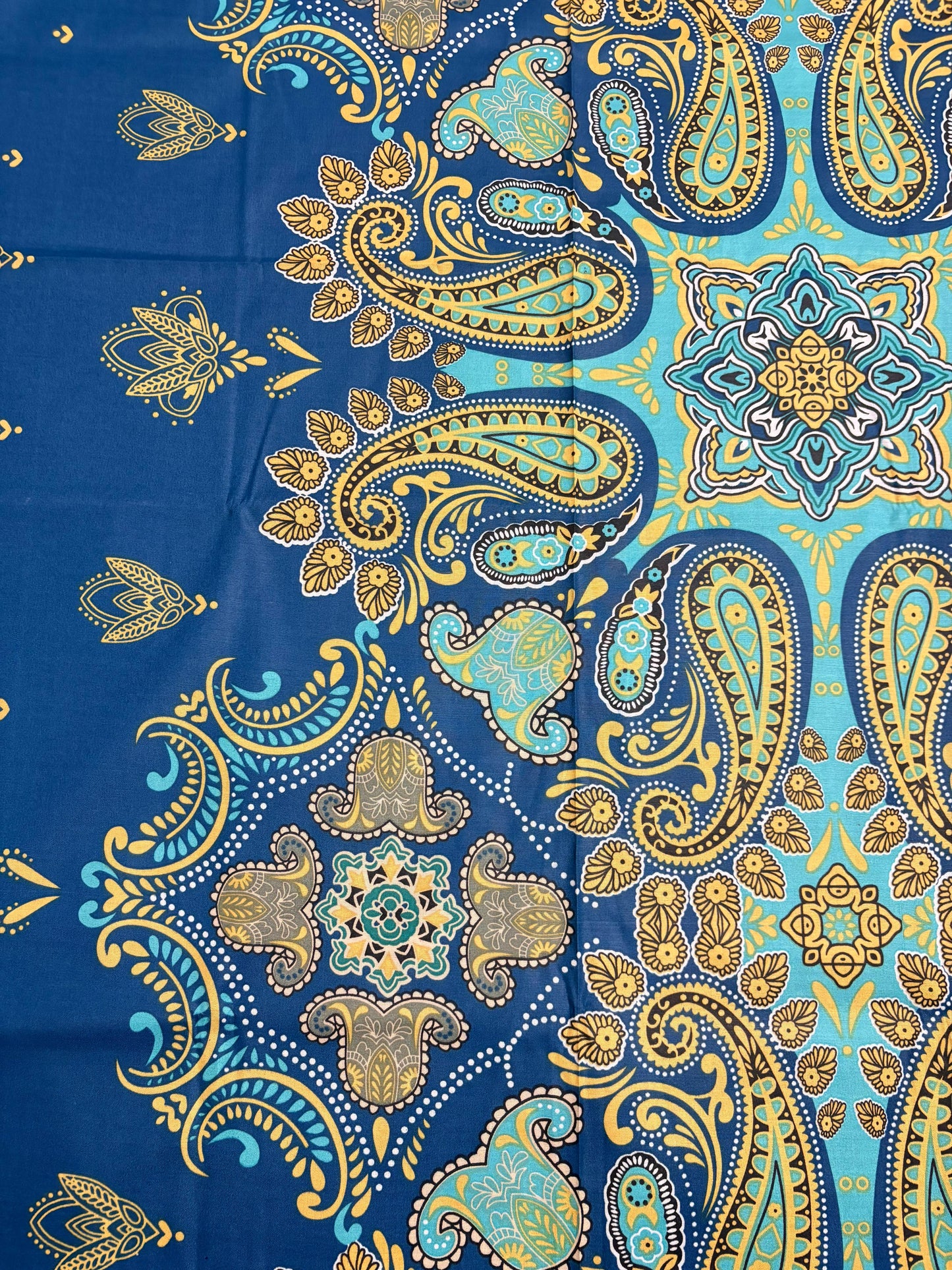 Premium Cotton 3 Pcs Bed Sheets King Size - Gold Indigo