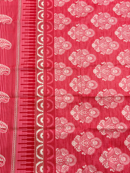 Premium Cotton 3 Pcs Bed Sheets King Size - Cherry Mist