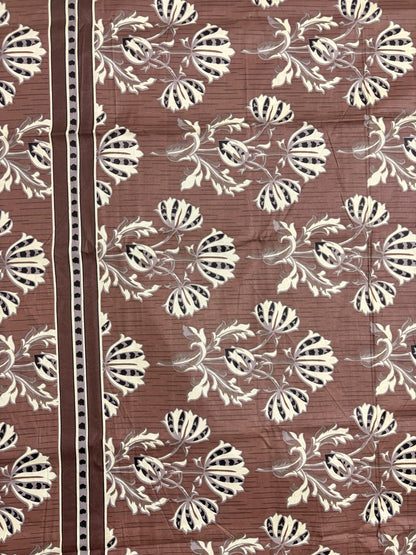 Premium Cotton 3 Pcs Bed Sheets King Size - Brown Bloom